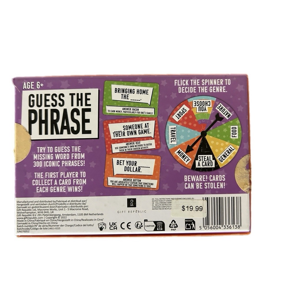 Gift Republic Guess The Phrase Board Game Complete 300 Phrases Family Party Game - Picture 5 of 9